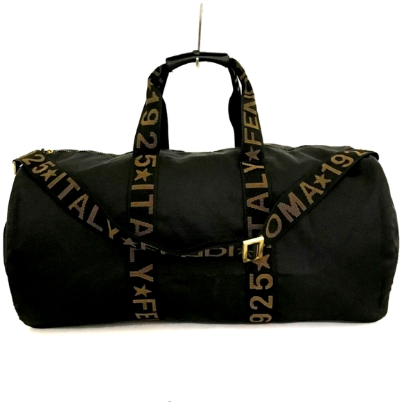 FENDI BLACK NYLON LEATHER 2 WAY TRAVEL HAND BAG/1A4261 - Picture 2 of 14